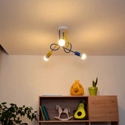 LED Dečiji nadgradni luster OXFORD 3xE27/15W/230V