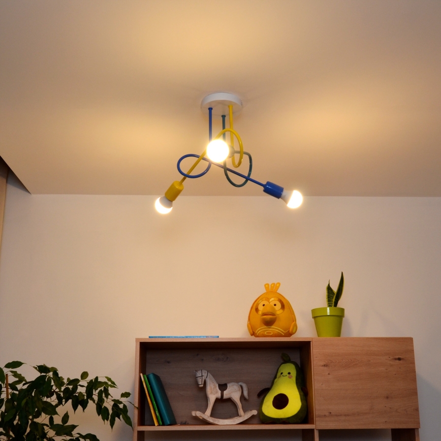 LED Dečiji nadgradni luster OXFORD 3xE27/15W/230V