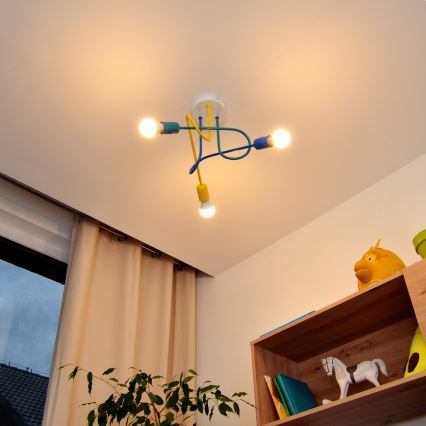 LED Dečiji nadgradni luster OXFORD 3xE27/15W/230V