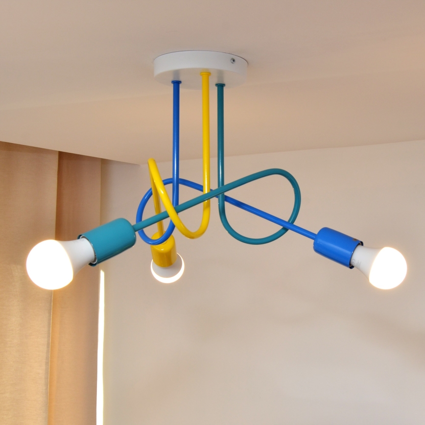 LED Dečiji nadgradni luster OXFORD 3xE27/15W/230V