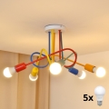 LED Dečiji nadgradni luster OXFORD 5xE27/15W/230V