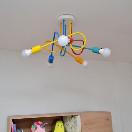 LED Dečiji nadgradni luster OXFORD 5xE27/15W/230V