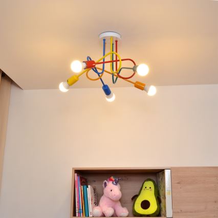 LED Dečiji nadgradni luster OXFORD 5xE27/15W/230V