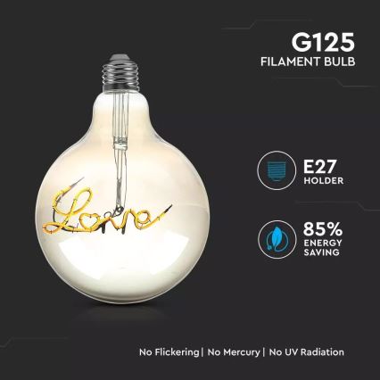LED Dekorativna sijalica FILAMENT G125 E27/5W/230V 2200K