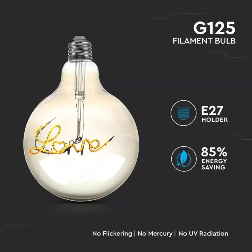 LED Dekorativna sijalica FILAMENT G125 E27/5W/230V 2200K