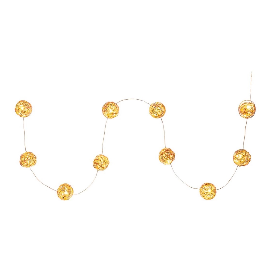 LED dekorativni niz 10xLED/2xAA topla bela