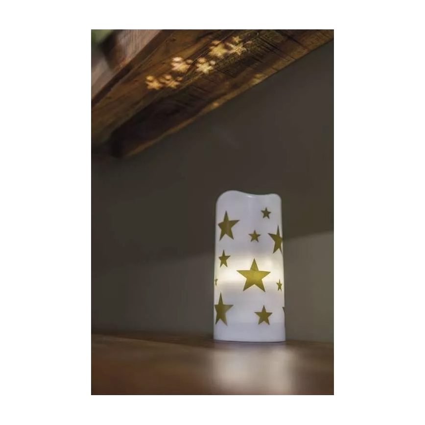 LED dekorativni projektor LED/3xAAA zvezde topla bela