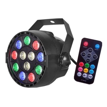 LED disko reflektor LED/12W/230V višebojni + daljinski upravljač
