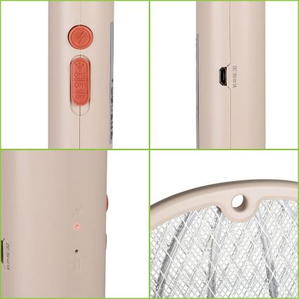 LED Električna zamka za insekte 2u1 500 mAh/5V bež