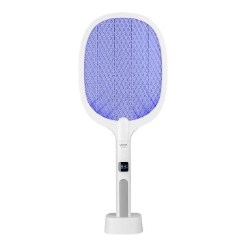 LED Električna zamka za insekte 2u1 sa LCD ekranom 1200 mAh/5V bela