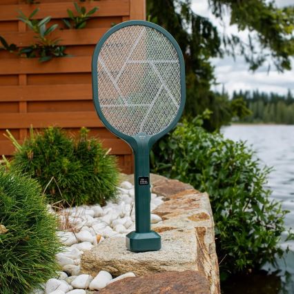 LED električni lapač insekata 2 u 1 sa LCD displejem 1200 mAh/5V zelena