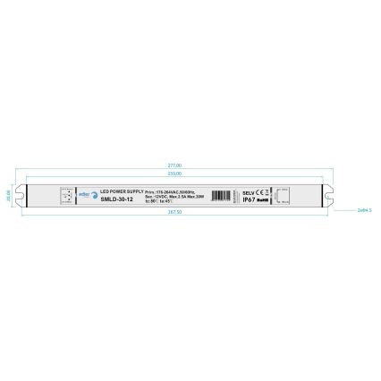 LED Elektronički transformator DRIVER 30W/230V/12V IP67