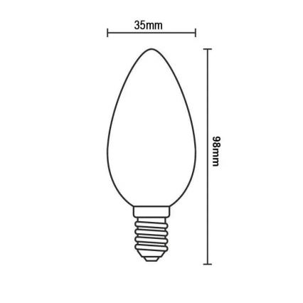 LED filament sijalica, bela, C35, E14/4,5W/230V, 4000K