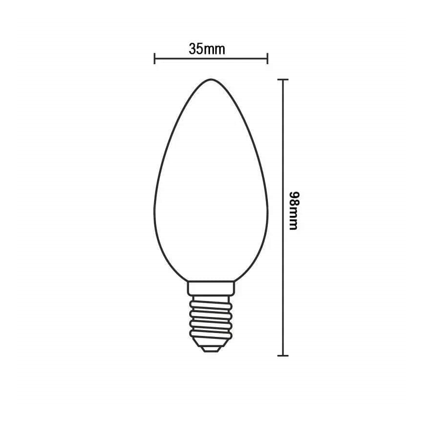 LED filament sijalica, bela, C35, E14/4,5W/230V, 4000K
