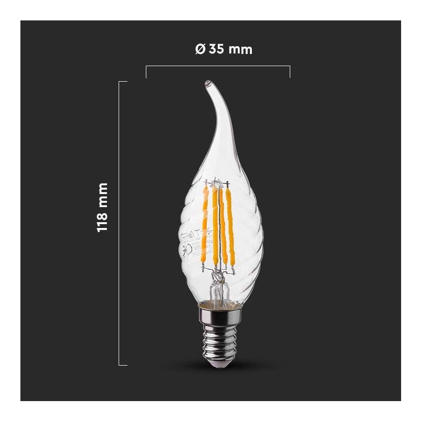 LED filament sijalica E14/4W/230V 4000K