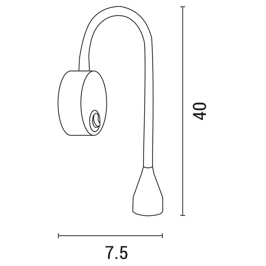 LED Fleksibilna lampica IONAS LED/3W/230V 3000K crno