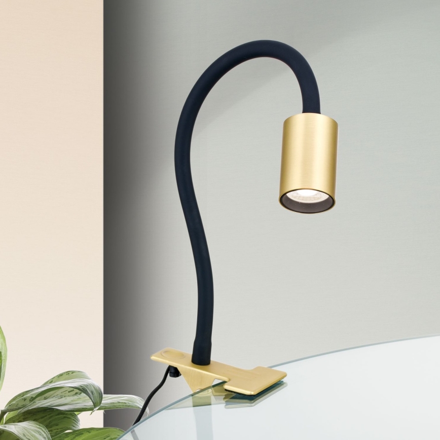 LED Fleksibilna stona lampa sa štipaljkom KURT LED/5W/230V zlatna