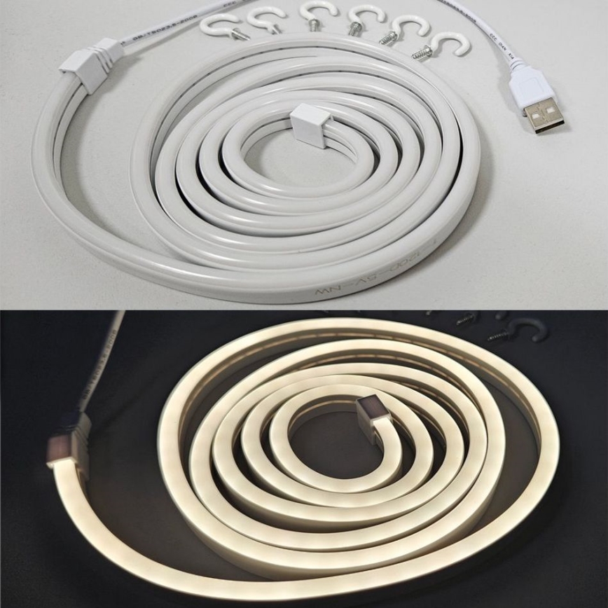 LED Fleksibilna traka NEON LED/5V USB 1,8 m bela