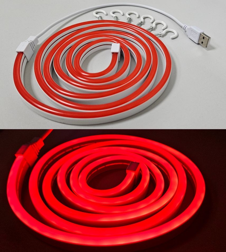 LED Fleksibilna traka NEON LED/5V USB 1,8 m crveno