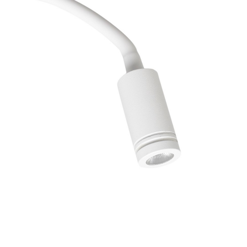 LED Fleksibilna zidna lampica s USB portom BASE 1xLED/8W+1xLED/2W/230V bijela