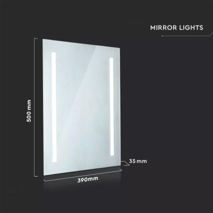 LED Grejno ogledalo za kupatilo sa pozadinskim osvetljenjem LED/17W/230V IP44