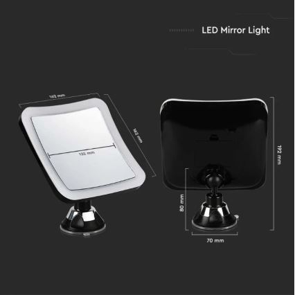 LED Kozmetičko ogledalo LED/3,2W/4,5V 3xAA IP44