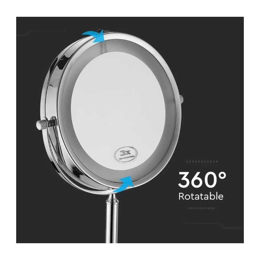 LED Kozmetičko ogledalo LED/3W/6V 4xAA IP44