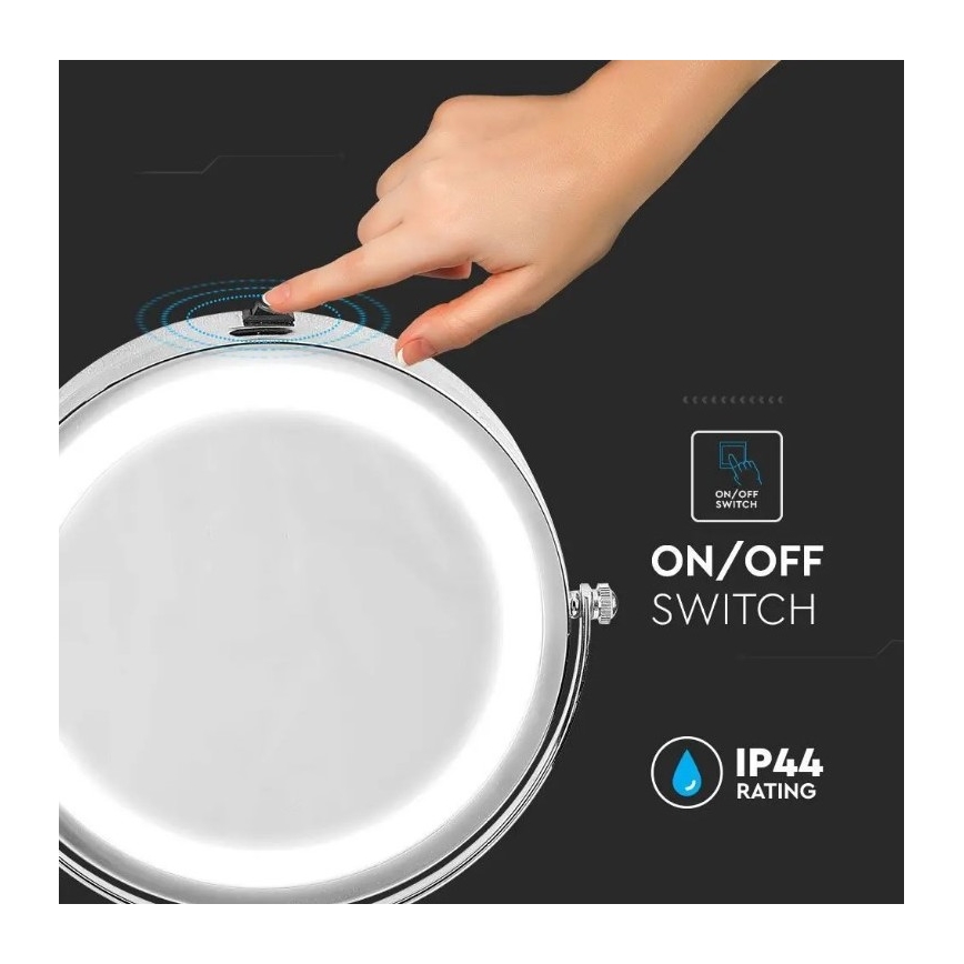 LED Kozmetičko ogledalo LED/3W/6V 4xAA IP44