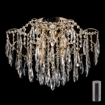 LED Kristalna plafonjera 4xE27/60W/230V + 4xLED/3W