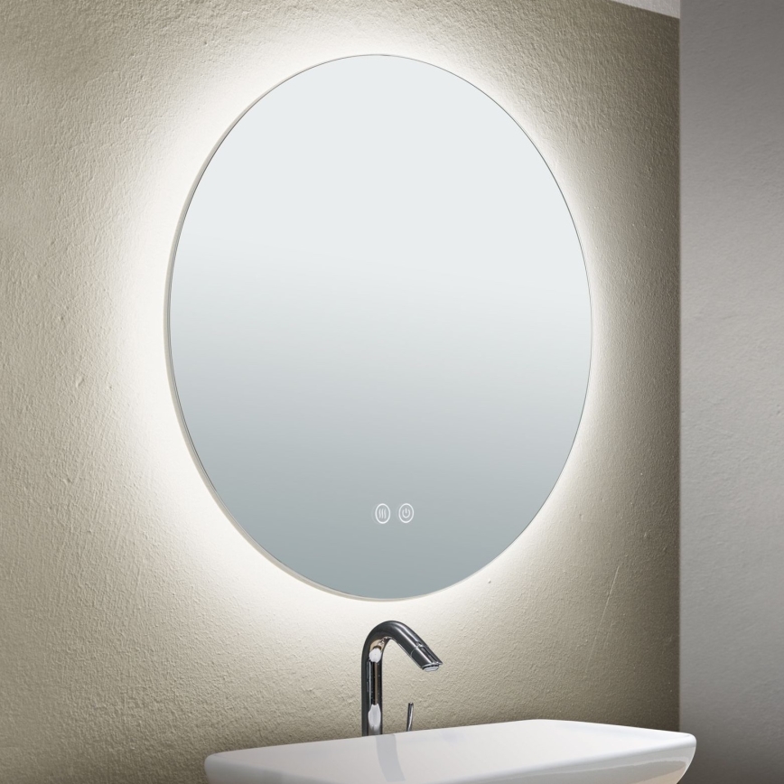 LED Kupaonsko grejano zidno ogledalo sa pozadinskim osvetljenjem FOCUS LED/18W/230V 3000/4200/6000K pr. 45 cm IP44