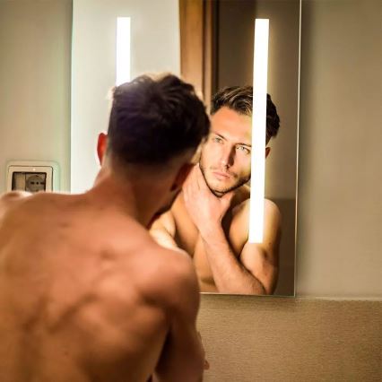 LED kupatilsko grejano ogledalo sa pozadinskim LED osvetljenjem LED/17W/230V IP44