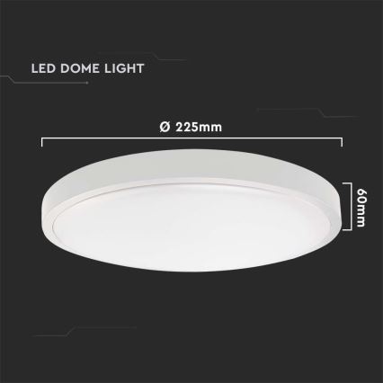 LED kupatilsko plafonsko svetlo sa senzorom LED/18W/230V 4000K IP44 prečnika 22,5 cm belo