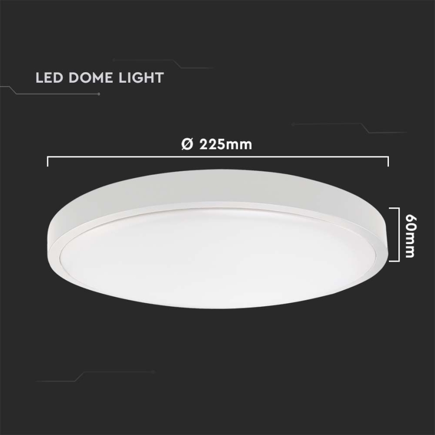 LED kupatilsko plafonsko svetlo sa senzorom LED/18W/230V 4000K IP44 prečnika 22,5 cm belo