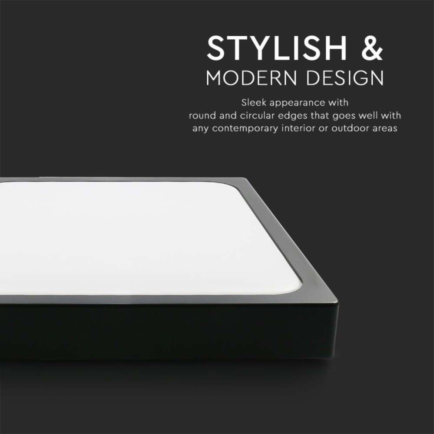 LED kupatilsko stropno svetlo LED/30W/230V 6500K IP44 42x42 cm crna