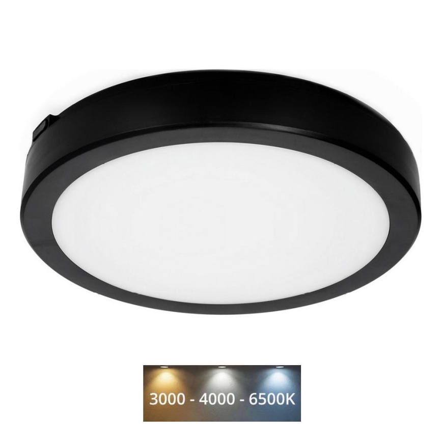 LED kupatilsko stropno svetlo NAIROS LED/24W/230V 3000/4000/6500K IP65 prečnik 30 cm crna