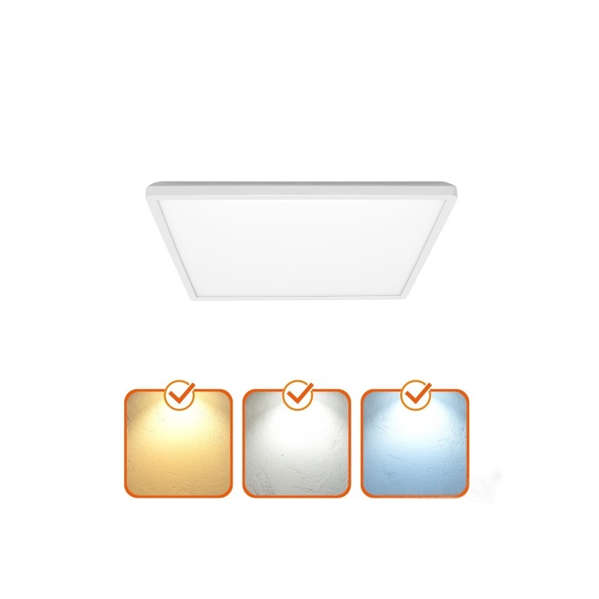 LED kupatilsko svetlo sa senzorom pokreta i sumraka NIVERA LED/12W/230V IP54 3000/4000/6000K 22,5x22,5 cm bela + daljinski upravljač