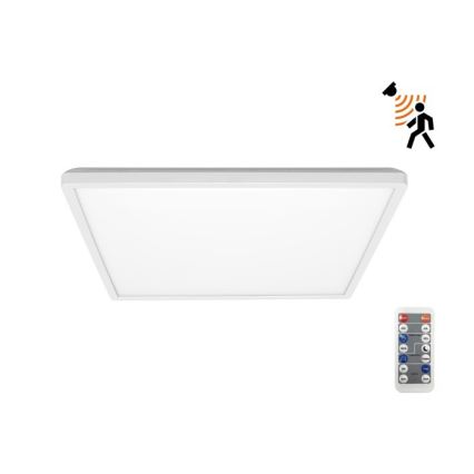 LED kupatilsko svetlo sa senzorom pokreta i sumraka NIVERA LED/24W/230V IP54 3000/4000/6000K 30x30 cm bela + daljinski upravljač