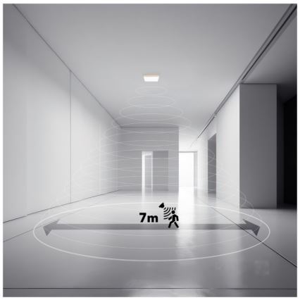 LED kupatilska svetiljka sa senzorom pokreta i sumraka NIVERA LED/24W/230V IP54 3000/4000/6000K 30x30 cm crna + daljinski upravljač