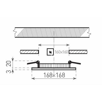 LED kupatilsko ugradno svetlo VEGA LED/12W/230V 2800K 16,8 cm IP44