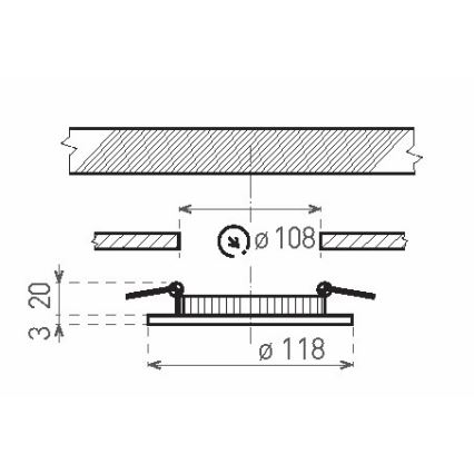 LED kupatilsko ugradno svetlo VEGA LED/6W/230V 2800K prečnik 11,8 cm IP44
