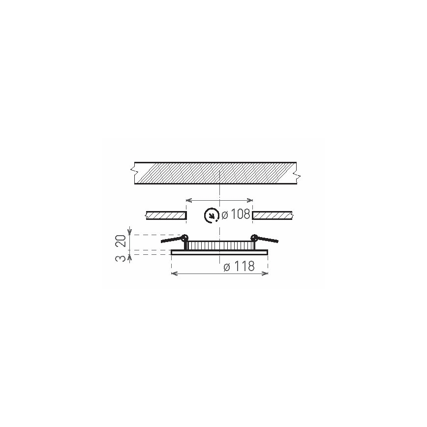 LED kupatilsko ugradno svetlo VEGA LED/6W/230V 2800K prečnik 11,8 cm IP44