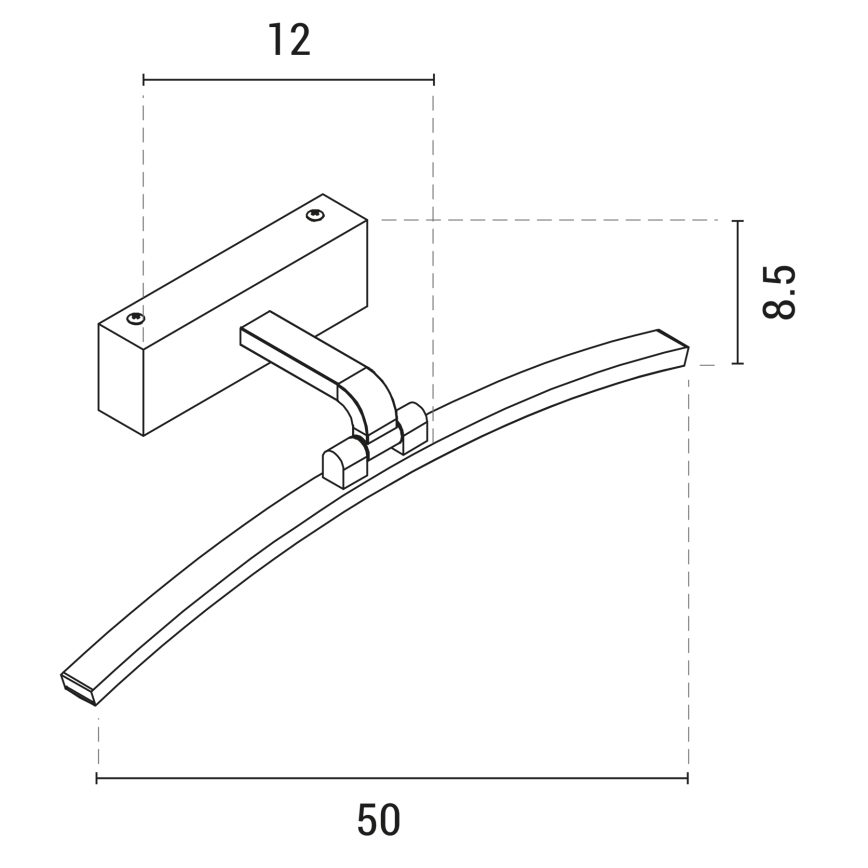 LED Lampa za slike LED/10W/230V 4000Κ 50 cm crno