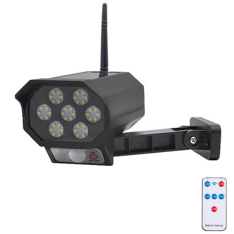 LED Lažna sigurnosna kamera sa senzorom i sa solarnim panelom LED/5W/5,5V IP65 + Daljinski upravljač