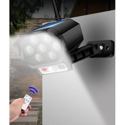 LED Lažna sigurnosna kamera sa senzorom i sa solarnim panelom LED/5W/5,5V IP65 + Daljinski upravljač
