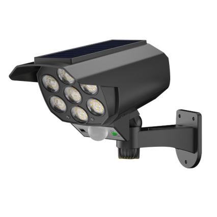 LED Lažna sigurnosna kamera sa senzorom i sa solarnim panelom LED/5W/5,5V IP65 + Daljinski upravljač