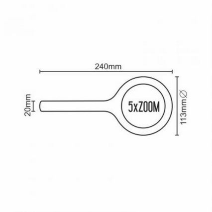 LED Lupa 5×ZOOM sa pozadinskim osvetljenjem LED/3W/2xAA IP44