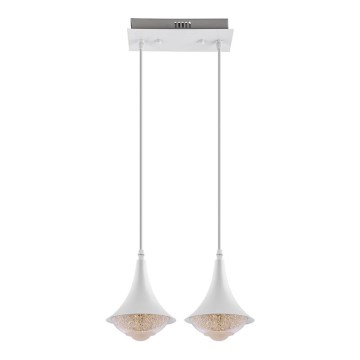 LED Luster 2xLED/9W/230V bela