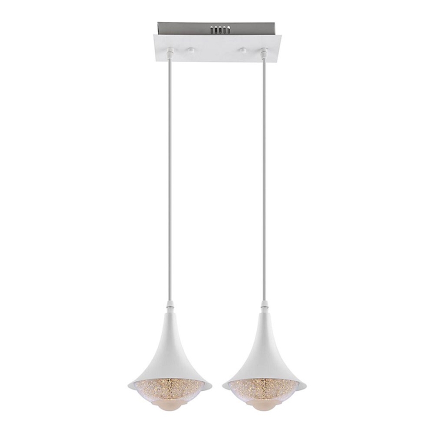 LED Luster 2xLED/9W/230V bela