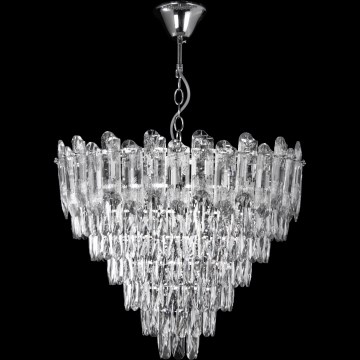 LED Luster na lancu 11xE27/60W/230V + 7xLED/6W pr. 60 cm sjajni krom