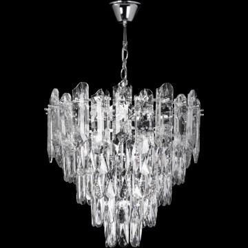 LED Luster na lancu 7xE27/60W/230V + 4xLED/6W pr. 40 cm sjajni krom